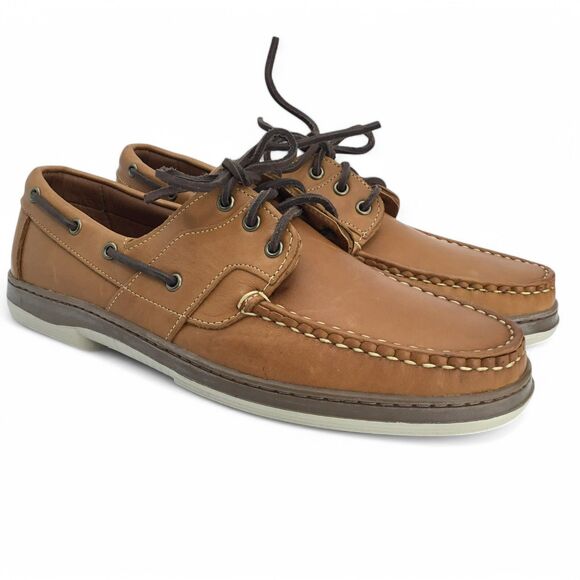 Allen Edmonds Eastport Boat Loafers Moccasins Mens 10.5 D Brown Leather 43502 - Picture 2 of 15